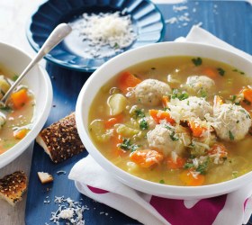 Veggie and Chicken Meatball Soup